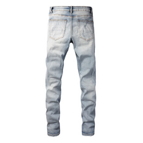 Amiri Blue Gradient Slim Fit Designer Jeans Herren – Luxuriöser Denim Style