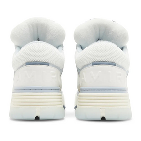 Amiri MA-1 Weiß Blau Varsity Sneaker: Leder, Chenille, Klobige Sohle