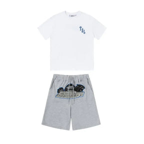 Trapstar London Shooters Weißes Short-Set: Stylisch, Komfortabel, Streetwear-Essential