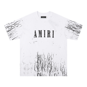 Amiri Paint Splatter T-Shirt Herren Designer Baumwolle Streetwear Kunst Motiv