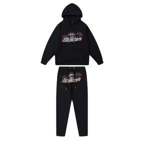 Trapstar London Shooters Schwarz-Roter Trainingsanzug – Exklusiver Streetwear Style