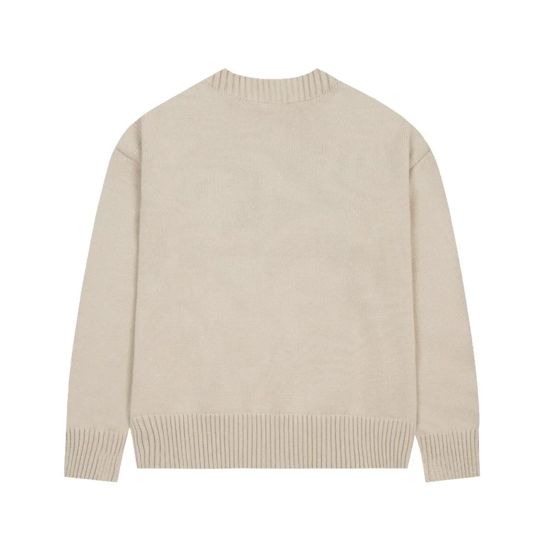 Luxuriöser AMI Paris Herz-Logo Strickpullover für Herren - Zeitloser Eleganz