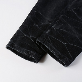 Amiri Logo Distressed Schwarze Jeans – Stylische Designer Denim für Herren