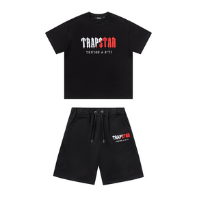 Trapstar Decoded Schwarzes Kurz-Set für Herren - Bequemes Streetwear Sommer-Outfit