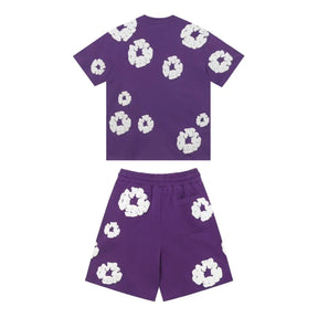 Denim Tears Lila Baumwoll-Shorts-Set: Exklusives Design für Stil und Komfort