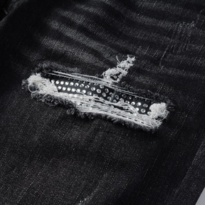 Amiri Schwarze Diamant-Jeans für Herren – Luxuriöse Designer-Denim mit Distressed-Effekt