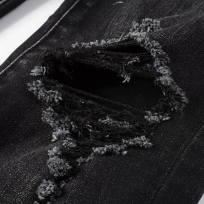 Amiri Paint Drip Distressed Slim Fit Jeans Herren Luxus Designer Schwarz