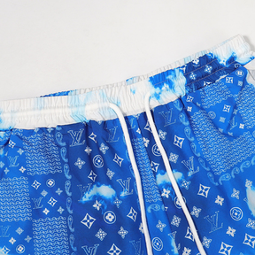 Exklusives Louis Vuitton Designer Short Set Luxuriöses T-Shirt & Shorts Freizeit Outfit