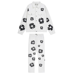 Denim Tears Weißes Baumwollkranz Set – Hochwertiger Designer Streetwear Unisex Anzug