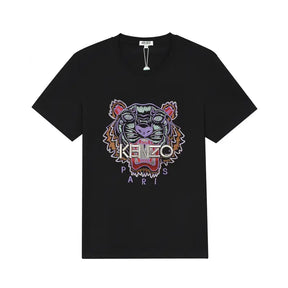 Kenzo Paris Ikonisches Tigerkopf Baumwoll T-Shirt – Luxuriöser Designer Streetwear