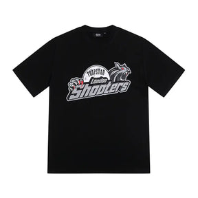 Trapstar London Shooters Blood T-Shirt: Exklusives Streetwear Baumwoll-Shirt mit auffälligem Design