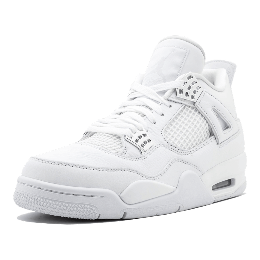 Air Jordan 4 Retro "Pure Money" Sneaker: Ikonischer Weißer Leder-Klassiker für Sammler
