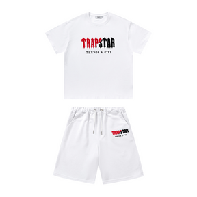 Trapstar Decoded Weißes Kurzes Set – Stylische Streetwear für Herren Sommer