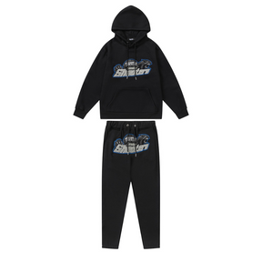 Trapstar London Shooters Schwarz-Blauer Trainingsanzug: Stylisch, Bequem, Urban Fashion Must-Have