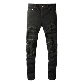 Amiri Schwarze Zerrissene Slim Fit Jeans für Herren – Luxus Designer Denim