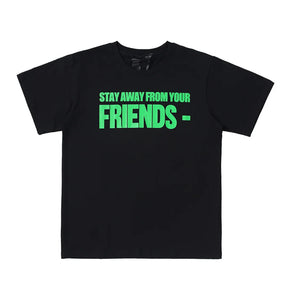 V-LONE 'No Friends' Baumwoll-T-Shirt: Ultimativer Urban Streetwear Statement-Style
