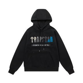 Trapstar Decoded 2.0 Kapuzen-Trainingsanzug Schwarz-Blau Streetwear Herren Set