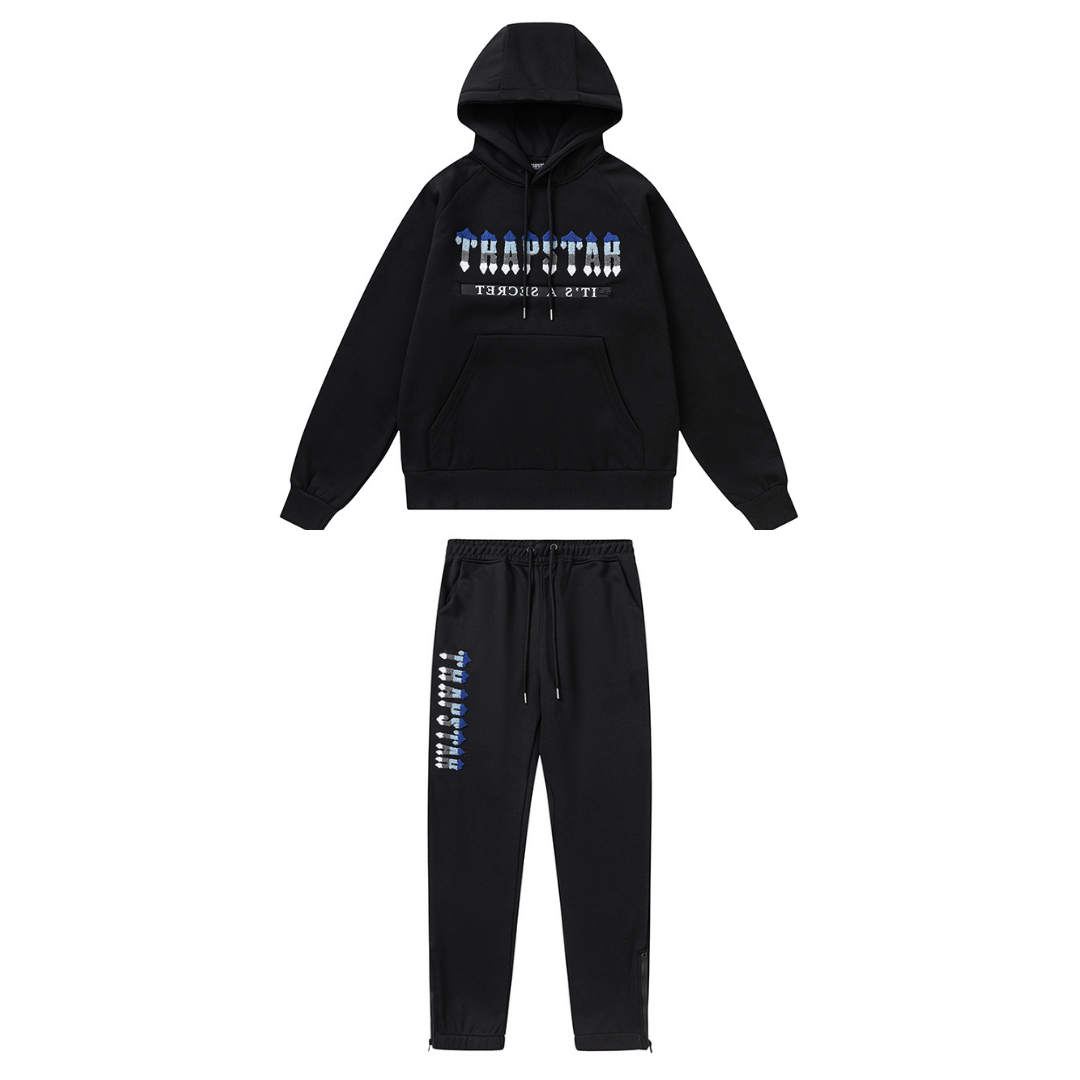 Trapstar Decoded 2.0 Blauer Kapuzen-Jogginganzug – Stylischer Streetwear Komfort