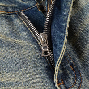 Amiri Patch-Effekt Blue Jeans: Luxuriöse Designer Denim mit Rock'n'Roll Flair