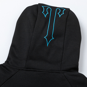 Trapstar Decoded 2.0 Kapuzen-Trainingsanzug Schwarz-Blau Streetwear Herren Set