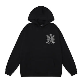 Exklusiver Amiri Silber-Logo Hoodie für Herren – Luxuriöser Streetwear Kapuzenpullover