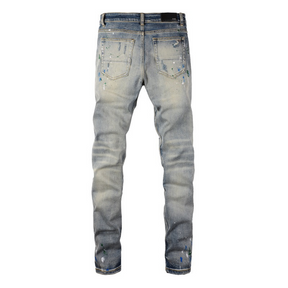 Amiri Distressed Blue Jeans Herren – Luxuriöse Designer Denim mit Rock'n'Roll Flair