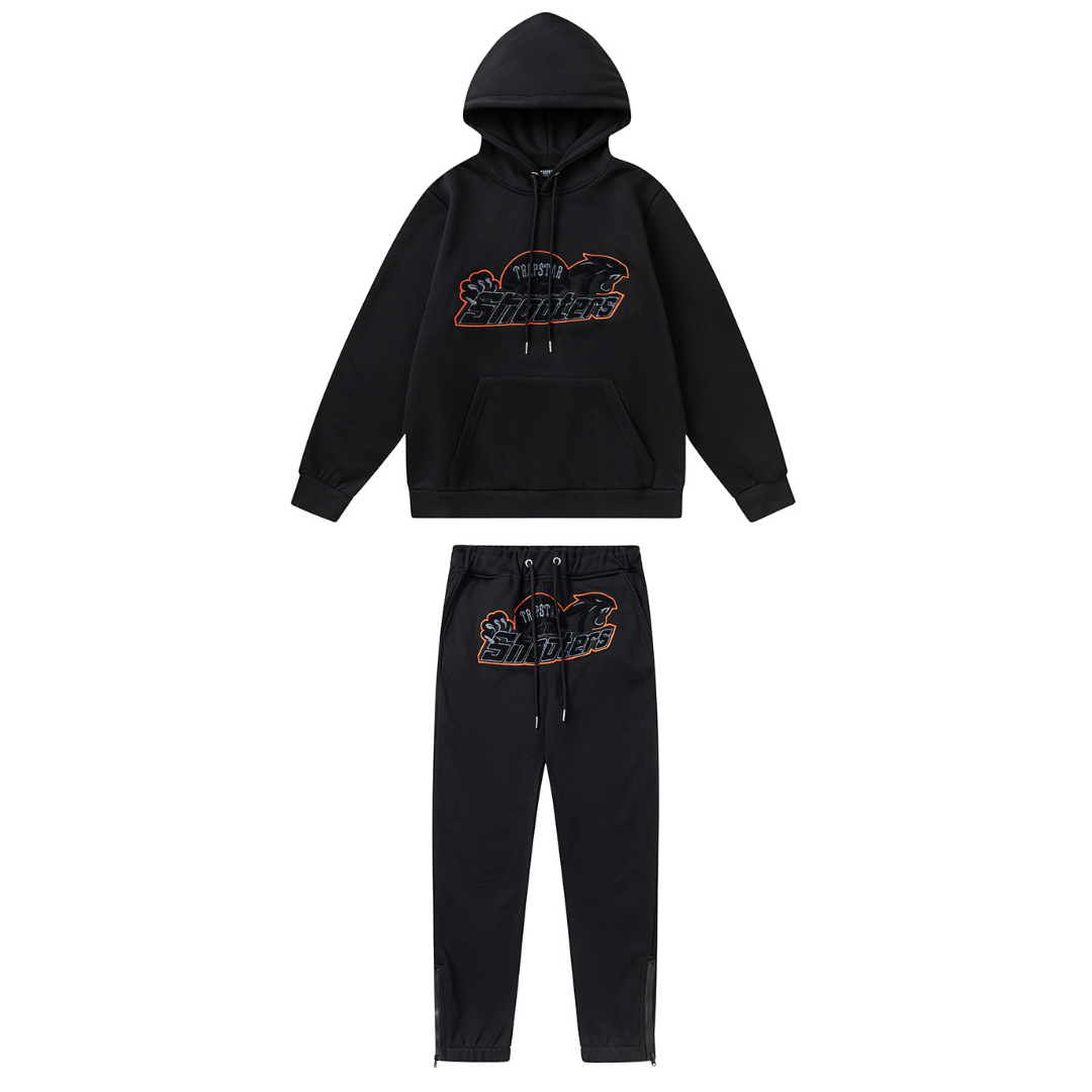 Trapstar Shooters 2.0 Kapuzen-Trainingsanzug Schwarz: Urbaner Streetwear-Style