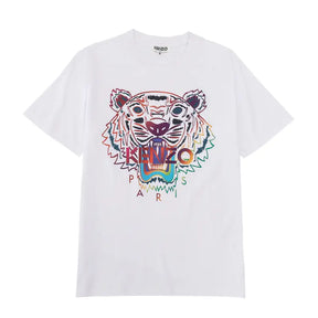 Kenzo Tigerkopf Ikonisches Baumwoll-T-Shirt für Herren, Französischer Stil, Japanische Einflüsse