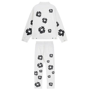 Denim Tears Weißes Baumwollkranz Set – Hochwertiger Designer Streetwear Unisex Anzug