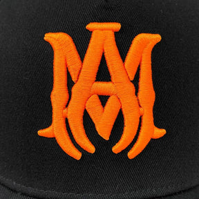 Amiri Luxus Designer Baseball Kappe Schwarz-Orange – Exklusiver Streetwear-Stil für Kenner