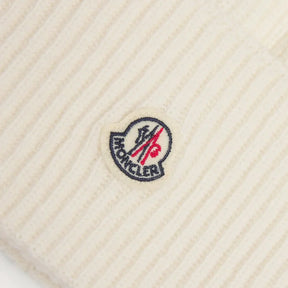 Moncler Luxuriöser Beiger Wollmützen-Hut für Winter Wärme & Stil