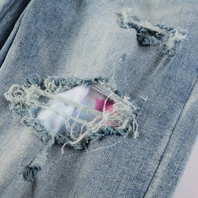Luxuriöse Amiri Herren Designer Used-Look Jeans mit Logo und Destroyed Effekten