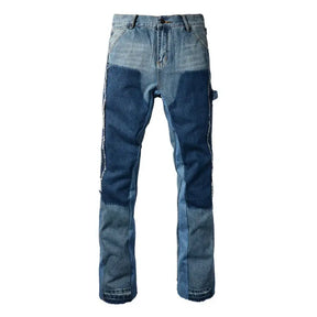 Amiri Blaue Patch Flared Jeans: Luxuriöse Denim-Hose mit Schlag für Herren