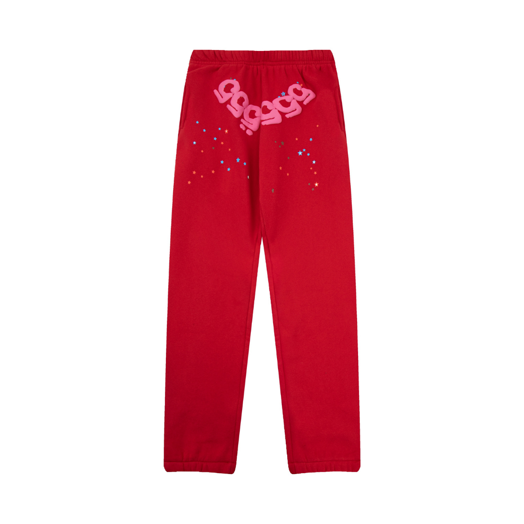 SP5DER Tracksuit Schwarz Rot – Bequemer Streetwear Anzug für Stil & Komfort