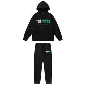 Exklusiver Trapstar Decoded 2.0 Kapuzen-Trainingsanzug Schwarz Grün – Premium Streetwear Set