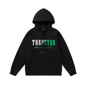 Exklusiver Trapstar Decoded 2.0 Kapuzen-Trainingsanzug Schwarz Grün – Premium Streetwear Set