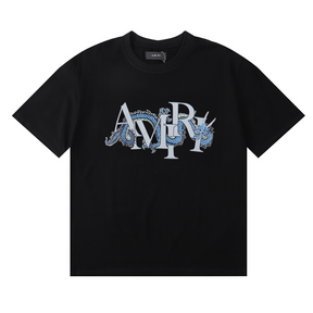 Amiri Drachen T-Shirt: Luxuriöses Designer Baumwoll-T-Shirt Streetwear Herren