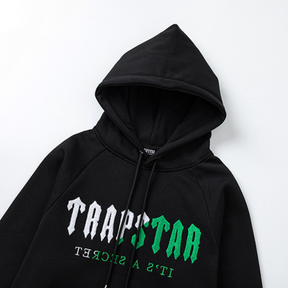 Exklusiver Trapstar Decoded 2.0 Kapuzen-Trainingsanzug Schwarz Grün – Premium Streetwear Set