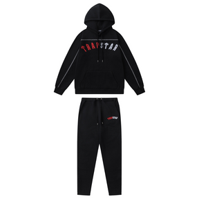 Trapstar Irongate Arch Chenille Trainingsanzug Schwarz Rot Luxuriöser Streetwear