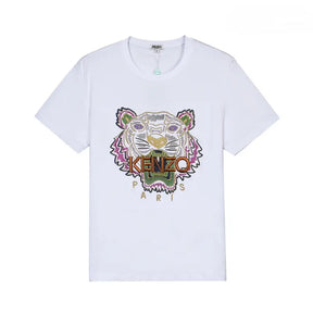 Kenzo Tiger Paris Logo Herren T-Shirt: Premium Baumwolle, Kurzarm, Designer Streetwear