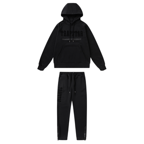 Trapstar Decoded 2.0 Kapuzen-Trainingsanzug Dreifach Schwarz – Stilvoller Streetwear Freizeitanzug
