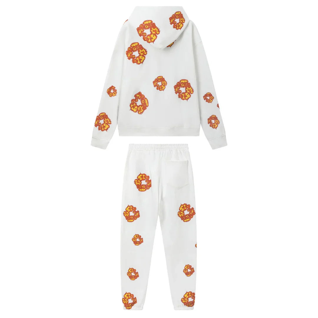 Denim Tears Weiß-Orange Designer Trainingsanzug – Stilvoller Komfort für Ihn