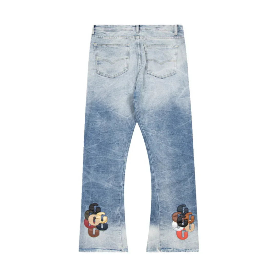 Gallery Dept. Handbemalte Deconstructed Jeans: Einzigartige Streetwear Denim Kunst für Herren