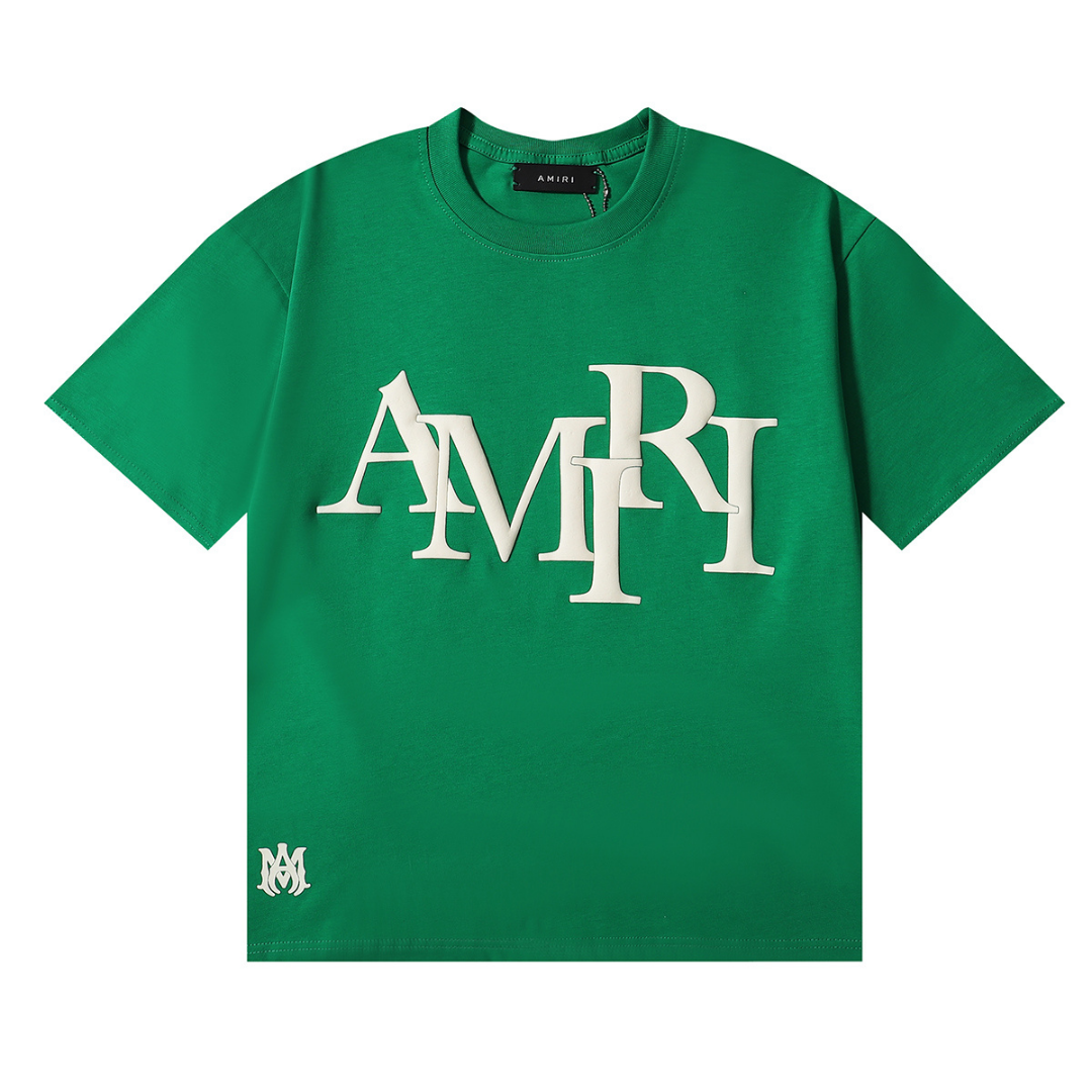 Amiri Staggered Logo T-Shirt Schwarz Herren – Luxus Baumwoll Streetwear