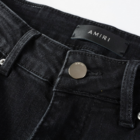 Amiri Schwarze Ripped Jeans: Luxuriöser Streetstyle, Handgefertigt, Perfekte Passform