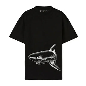Palm Angels Shark T-Shirt: Luxuriöses Designer-Shirt mit Haifisch-Print, Urbaner Stil