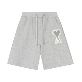 Luxuriöse AMI Paris Ami de Cœur Logo Baumwollshorts – Bequemer Pariser Stil