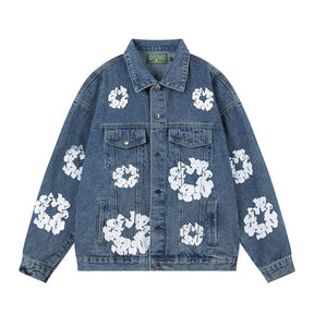 Denim Tears Blaues Baumwoll-Set: Trendige Jacke & Hose für Streetwear-Fans