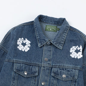 Denim Tears Blaues Baumwoll-Set: Trendige Jacke & Hose für Streetwear-Fans