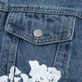 Denim Tears Blaues Baumwoll-Set: Trendige Jacke & Hose für Streetwear-Fans